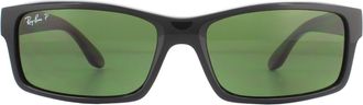 Ray-Ban Rectangle Black Green Polarized Sunglasses