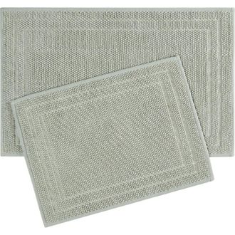 Hunter Luxe Looped Cotton 2-Piece Bath Mat Set in Seafoam Green at Nordstrom