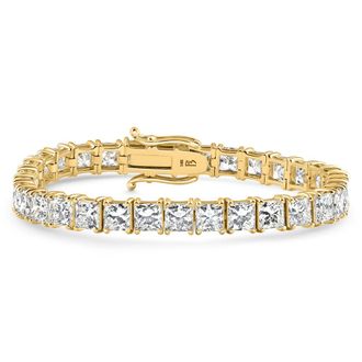 Pompeii3 25Ct Princess Diamond Tennis Bracelet 14k Yellow Gold 7 Lab Grown