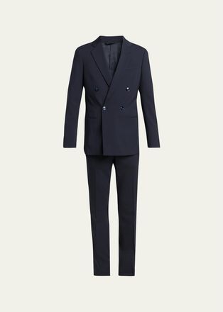 Giorgio Armani Mens Soho-Fit Wool Double-Breasted Sport Coat