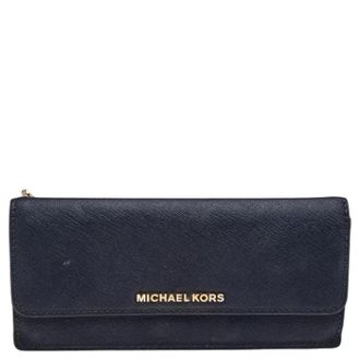 Michael Kors Pre-owned Wallets, female, Blue, Size: ONE SIZE Pre-owned Leather wallets