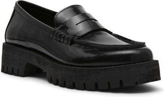 Steve Madden Langsten Platform Penny Loafer in Black Box at Nordstrom, Size 7.5