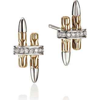 John Hardy Spear Stud Earrings in Silver And Gold at Nordstrom