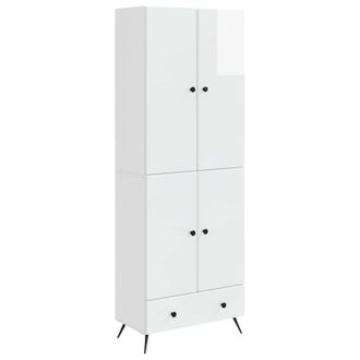 vidaXL Juego De Armarios 2 Uds. Blanco Brillante Madera De Ingenier&iacute;a Vidaxl