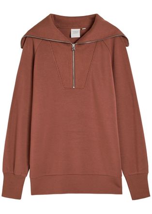 Varley Xina Half-zip Stretch-jersey Sweatshirt - Maroon - Xxs (UK4 / Xxs)