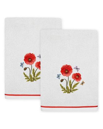 Linum Home Textiles Polly 2Pc Embellished Turkish Cotton Bath Towel Set