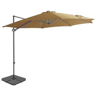 Berkfield Home Outdoor Umbrella with Portable Base Taupe in Beige