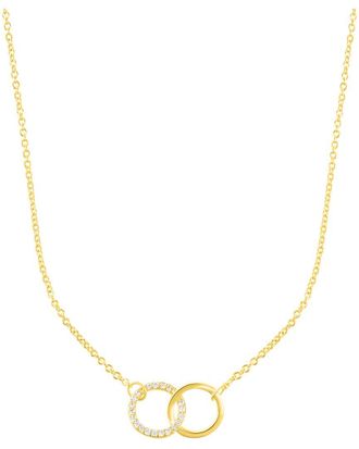 Adornia Adornia 14K Plated Cz Adjustable Pave Rings Necklace