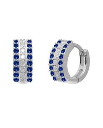 Gabi Rielle Silver Cz Maison Huggie Earrings