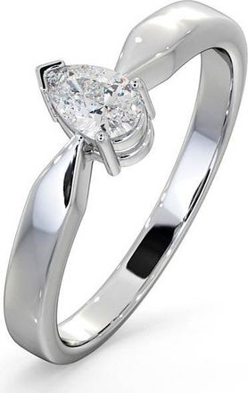 The Diamond Store Certified Pear Shaped Platinum Diamond Engagement Ring 0.33CT-G/Vs