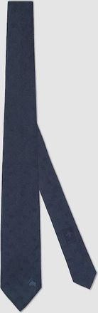 Gucci Equestrian Silk Jacquard Tie, Blue