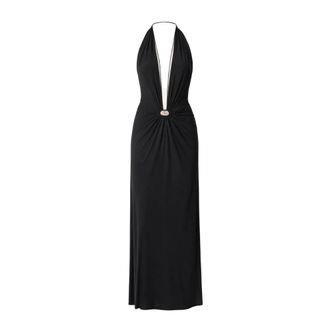 Amazu&igrave;n Halter Draped Gown - Dames - Avondkleed - Zwart - L - Kleedjes