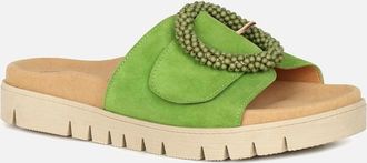 Gabor Womens Everly Womens Mule Sandals - Green - Size: 3.5