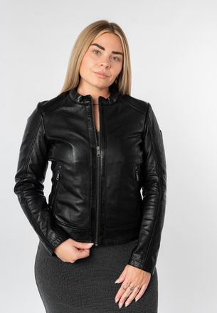 Mauritius Lederjacke MAURITIUS MWYouvie, Damen, Gr. 4XL (48), schwarz, Obermaterial: 100% Schafsleder, unifarben, regular fit h&uuml;ftlang, abgesteppte Kante, Jacke