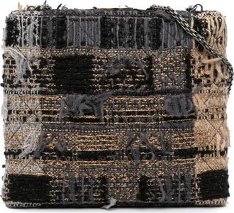 Chanel Borsa a tracolla Quadrato Box in tweed multicolore 2016-2017 - Nero
