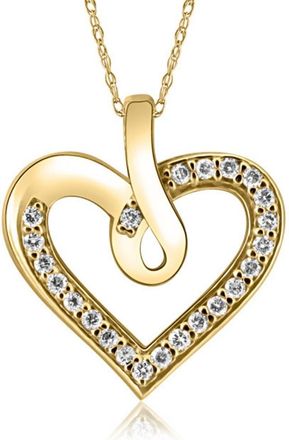 Pompeii3 1/4Ct Diamond Curve Heart Shape Pendant Necklace in White, Yellow, or Rose Gold