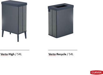 Curver Curver - Keter Verto - Cubo de basura de recogida selectiva, tapa a presión, doble compartimento, diseño elegante, reciclable, ideal para baño, salón