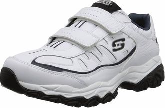 Skechers Mens Afterburn Memory Fit-Final Cut Sneaker In White/navy