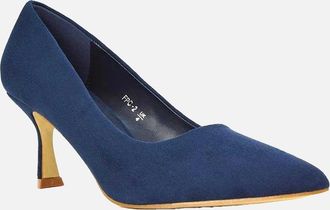 XY London Womens XY London Womens/Ladies Lisa Pointed Mid Stiletto Court Shoes - Navy - Size: 8