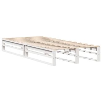 Berkfield Home Modern Bed Frame Frame White 75x190 cm Small Single Solid Wood Pine