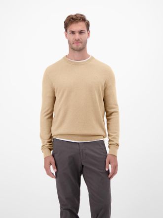 Lerros Strickpullover LERROS, Herren, Gr. L, original olive, Strick, Obermaterial: 88% Schurwolle, 12% Kaschmir, unifarben, regular fit normal, Rundhals, Rip