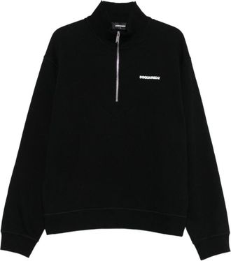 Dsquared2 Black Logo Mock Collar Sweatshirt
