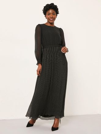 Fat Face FatFace Darcy Black Pin Spot Petite Darcy Midi Dress