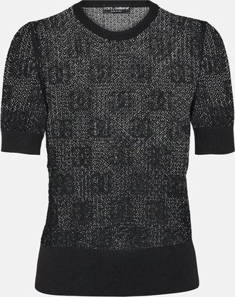Dolce & Gabbana Logo lace-stitched jacquard sweater