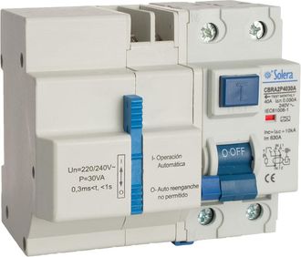 Solera Interruptor Diferencial 2p 40a 30ma Ac C/reconexion Automatica Con 3 Tiempos (retractilado) Solera Cbra2p4030a