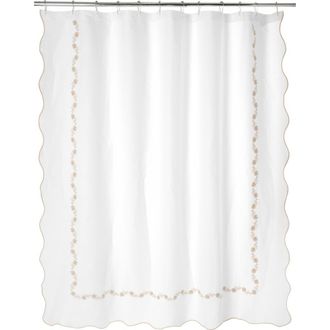 Matouk Daphne Linen Shower Curtain in Dune at Nordstrom