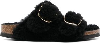 Birkenstock Arizona Big Fibbia Shearling Gold nero, pelliccia