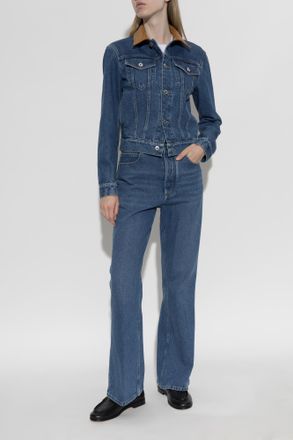 Bottega Veneta Denim Jacket, Womens, Navy Blue