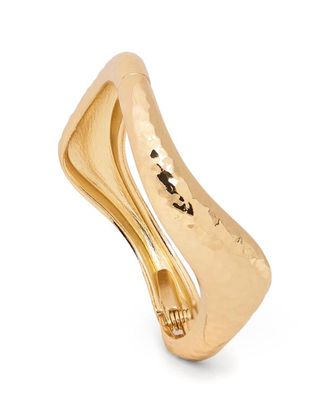 Saachi Saachi Hammered Wave Hinged Cuff Bracelet