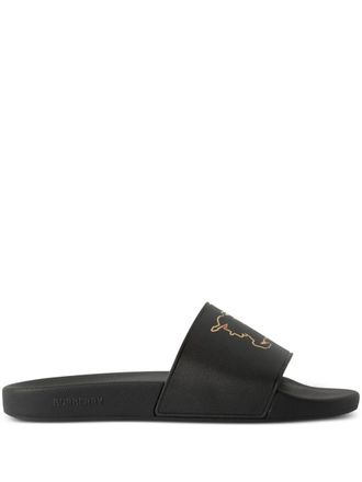 Burberry Sandali slides EKD a quadri - Nero