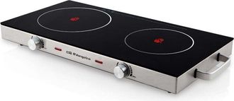 Orbegozo Placa Vitrocer&aacute;mica Port&aacute;til Pce 6000, Superficie De Cristal Templado, Cuerpo Acero Inox, 2 Termostatos De Regulaci&oacute;n Cont&iacute;nua, Cuerpo Acero Inoxidabl