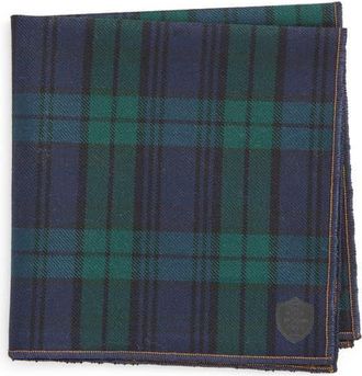 Clifton Wilson Plaid Wool Pocket Square in Blue at Nordstrom