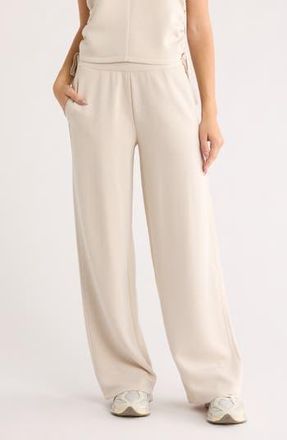 Zella Whisper Knit High Waist Wide Leg Pants in Grey Moonbeam at Nordstrom Rack, Size X-Small