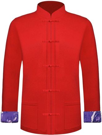 Shanghai Tang Signature cashmere cardigan - women - Silk/Cashmere - 40 - Red