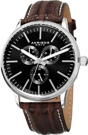 Akribos XXIV Akribos Xxiv Mens Leather Watch