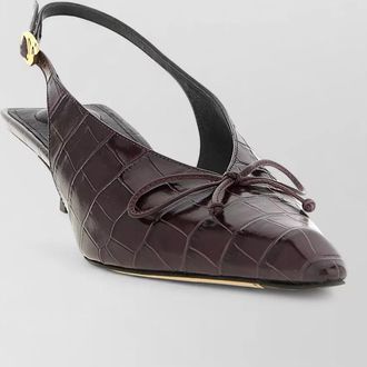 Jacquemus leather crocodile-effect slingback mules
