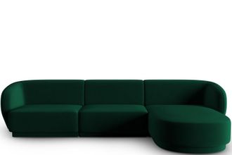 CXL by Christian Lacroix 4-Sitzer Designer Ecksofa Lionel - Samtbezug Flaschengr&uuml;n