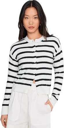 Sanctuary Must-have Cardi Womens Sweater Chalk W/ Black Stripe : LG (US 10-12), Acrylic/Nylon/Polyester