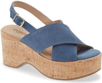 Cordani Jovi Slingback Platform Sandal in Bluette Suede at Nordstrom, Size 7.5Us