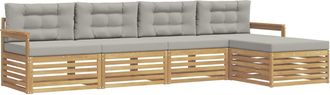 vidaXL Conjunto De Sof&aacute;s De Exterior 5 Uds. Blanco Y Gris Claro Vidaxl