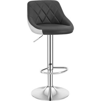 Woltu Woltu - 1 pcs bar stools Faux Leather Kitchen stools barstools Seat Adjust 60-82cm Grey+white