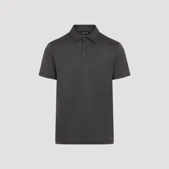 Giorgio Armani zijden en katoenen poloshirt