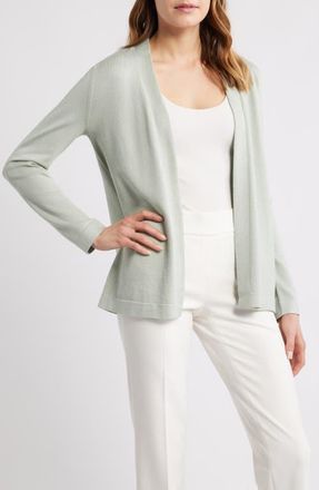 Anne Klein Chatham Open Front Cardigan in Soft Aloe at Nordstrom, Size Medium P