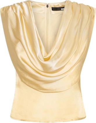 Rotate Chiffon Waterfall Top - Dames - Tops zonder mouwen - Geel - XS - Chiffon - Tops