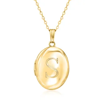 Canaria Canaria 10kt Yellow Gold Plain Oval Locket Necklace