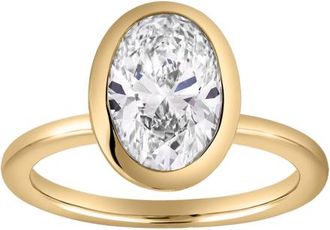 LuvMyJewelry Veradis 14K Gold 3.00 Ct Oval Lab Grown Diamond Engagement Ring in 14K Yellow Gold at Nordstrom, Size 7